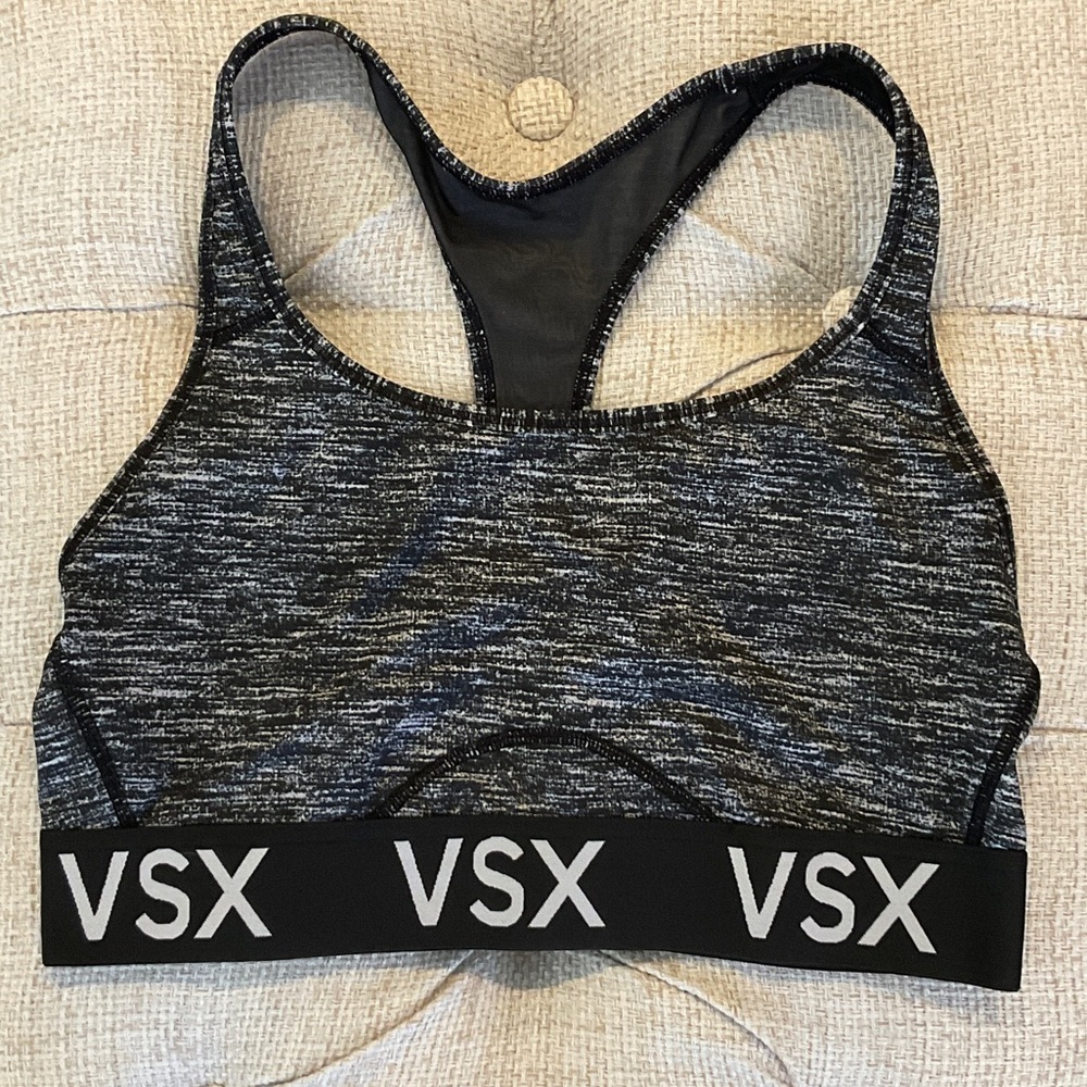 VSX Heathered Black Sports Bra
